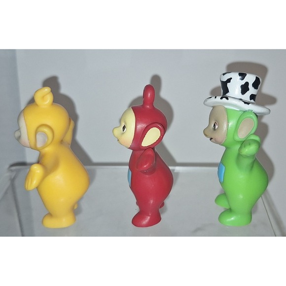 Lot Of 3 1998 Pvc Teletubbies Figures Green Red Yellow Vintage - Picture 4 of 6